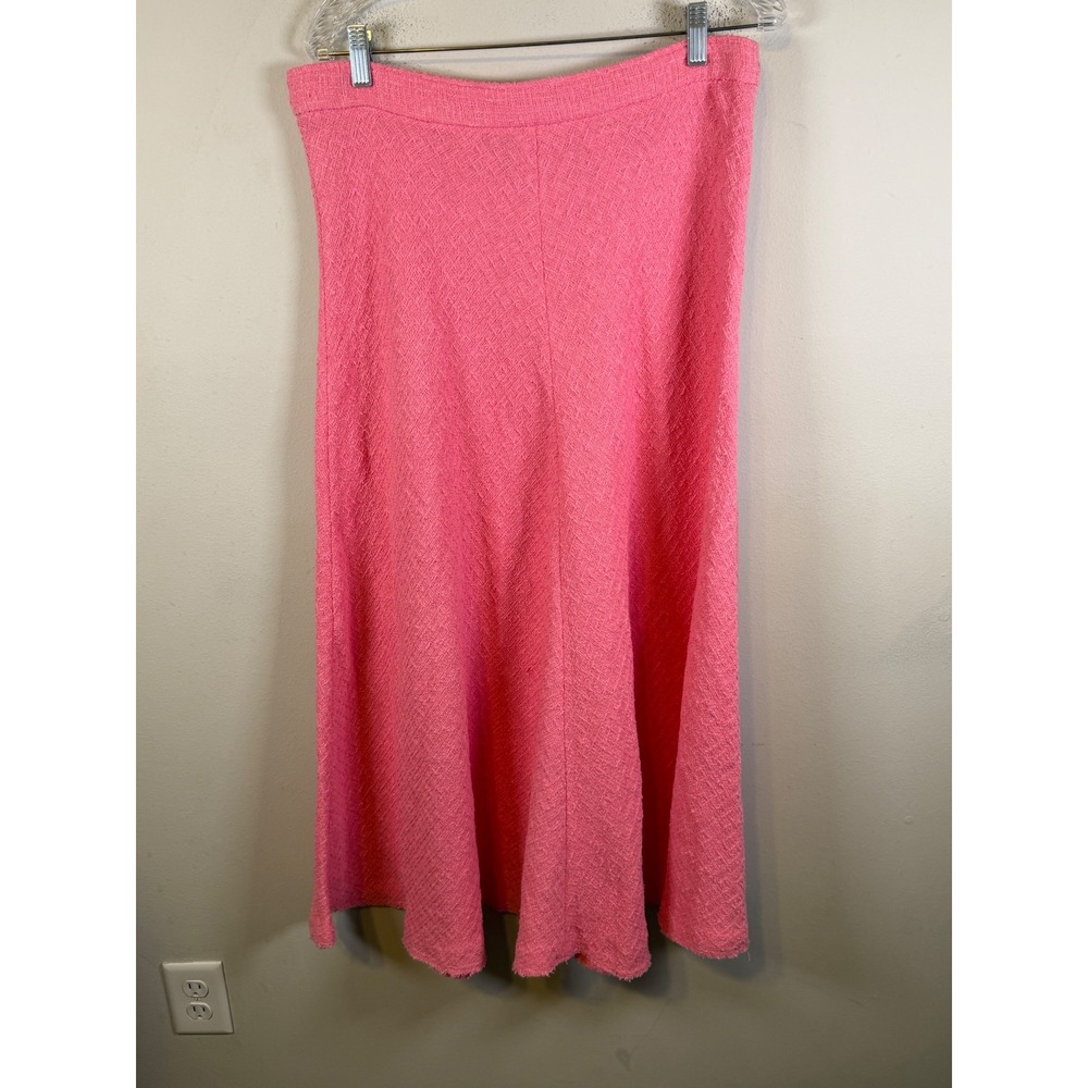 Zara Womens Skirt Textured Tweed Boucle Pink XL
